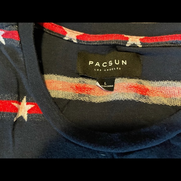 Mens Pacsun Tee Shirt Stars & Stripes EUC USA - Picture 2 of 3